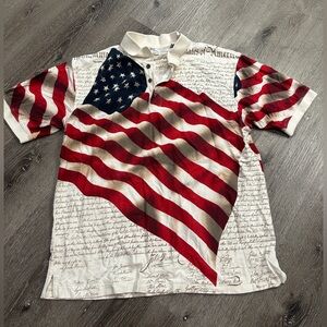 Vintage American summer men’s polo 4th of July patriotic